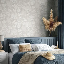 Vliestapete Unterwasser Floral Beige Weiß 81690