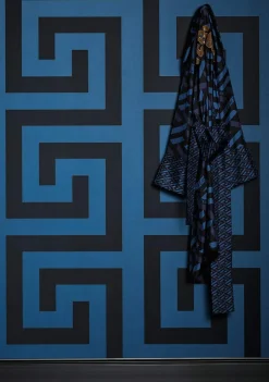 Vliestapete Versace Blau Schwarz Geometrisch 38609-3