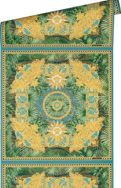 Vliestapete Versace Gold Blau Dschungel 38703-2