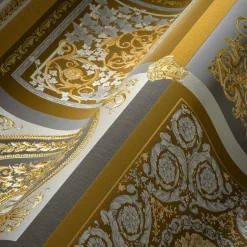 Vliestapete Versace Gold Grau Barock Muster 38704-5