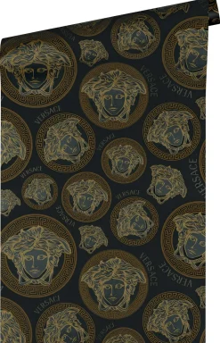 Vliestapete Versace Gold Schwarz Logo 38611-7