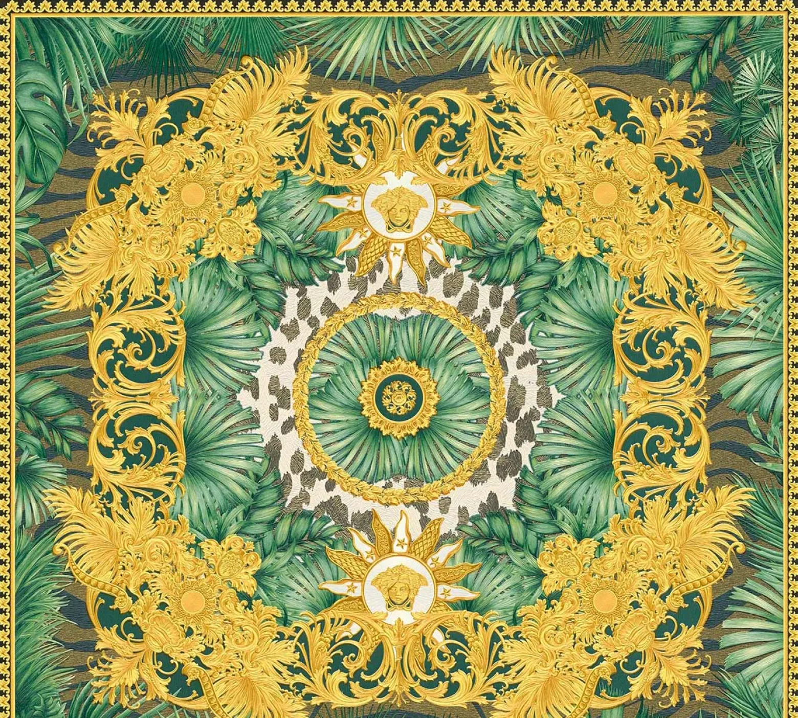 Vliestapete Versace Grün Gold Dschungel 38703-4