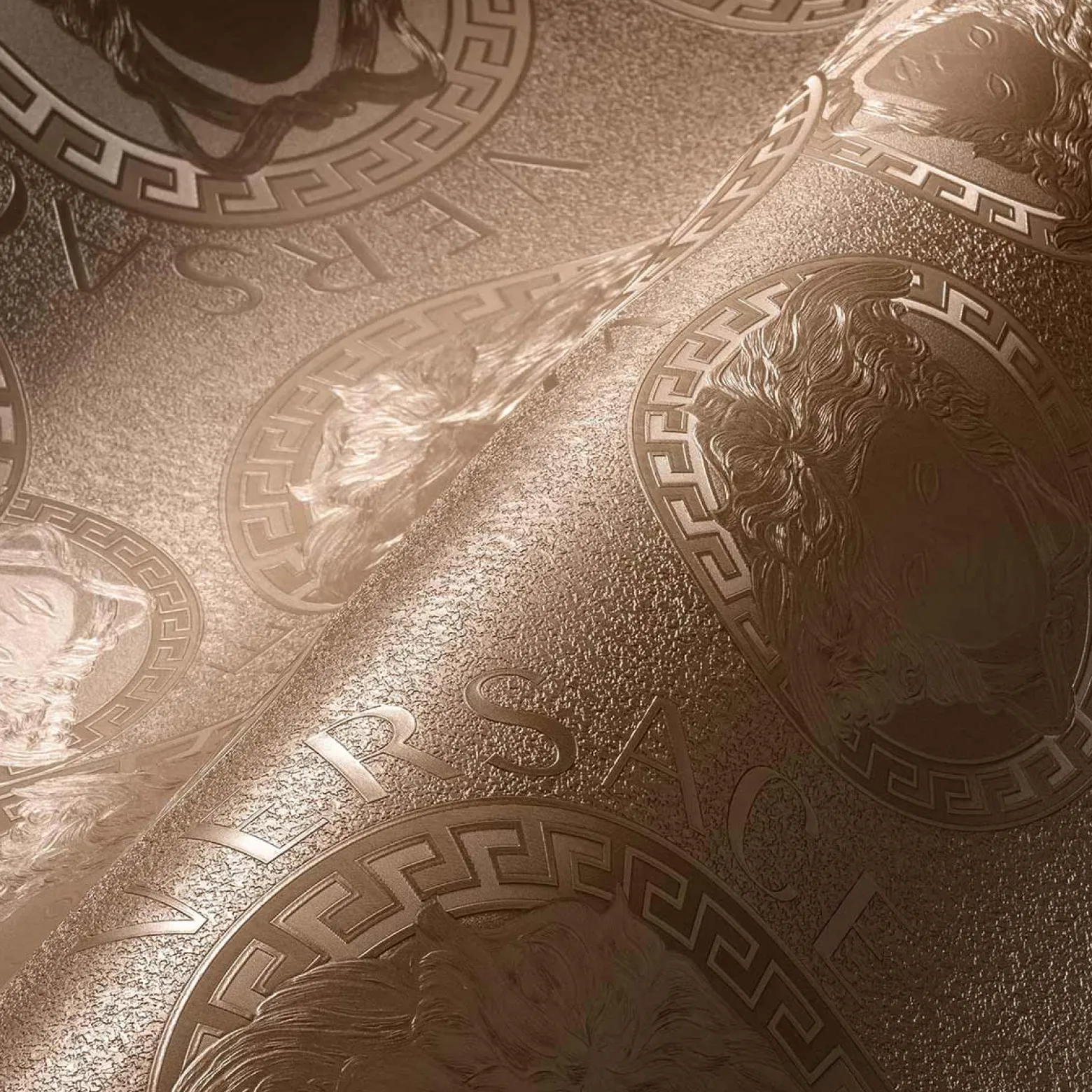 Vliestapete Versace Rosegold Logo 38461-2