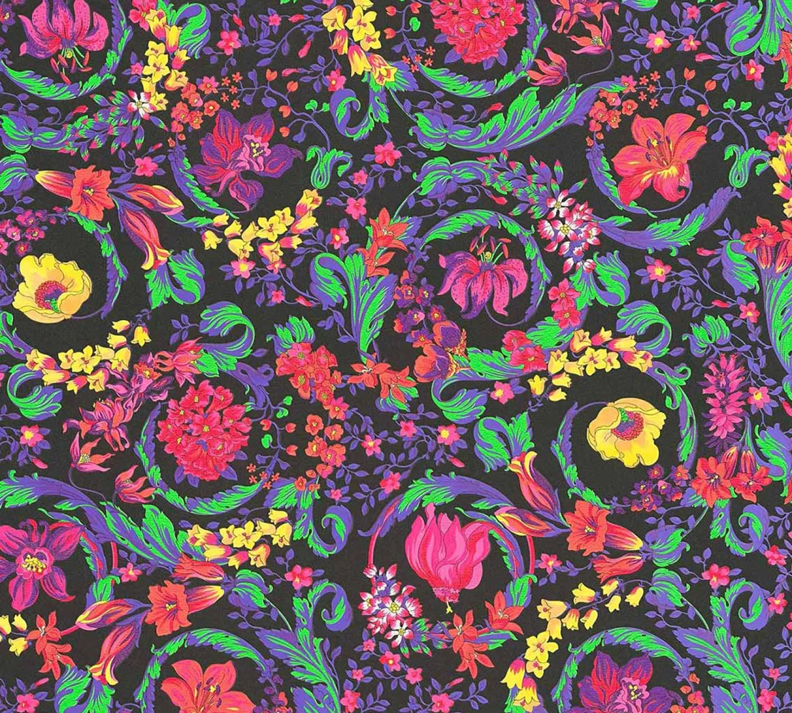 Vliestapete Versace Schwarz Bunt Floral 38706-1
