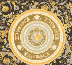 Vliestapete Versace Schwarz Gold Logo Floral 38705-5