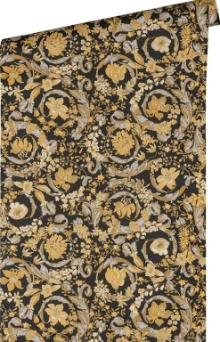 Vliestapete Versace Schwarz Gold Floral 38706-5