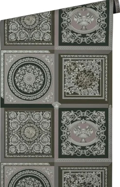 Vliestapete Versace Silber Grau Barock Muster 38704-4