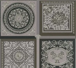 Vliestapete Versace Silber Grau Barock Muster 38704-4