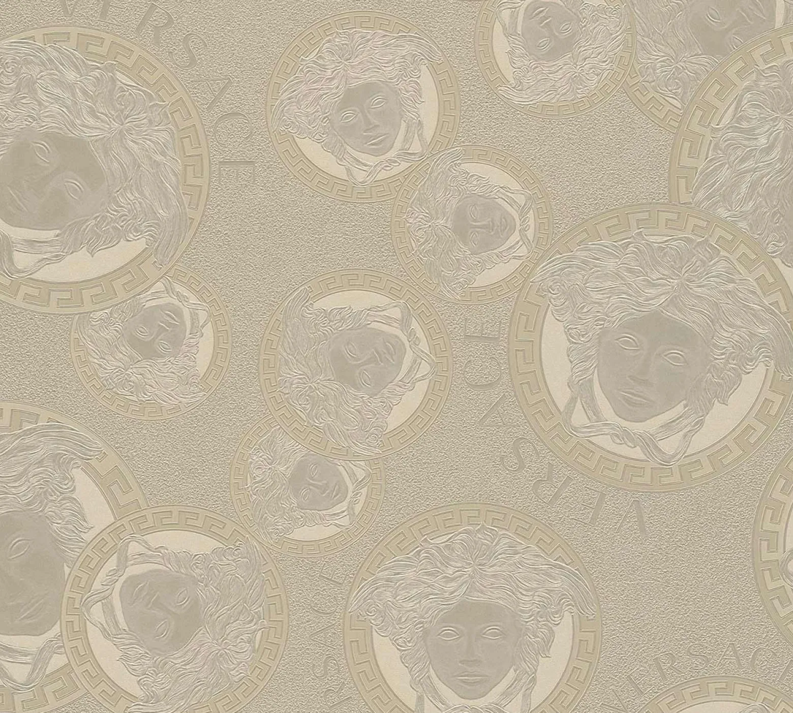 Vliestapete Versace Silber Logo Medusa 38461-3