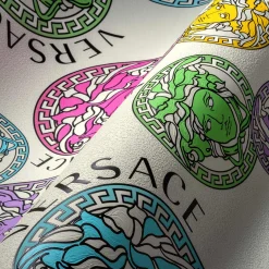 Vliestapete Versace Weiß Bunt Logo 38610-1