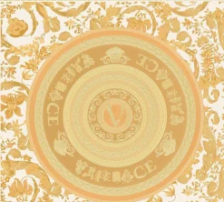Vliestapete Versace Weiß Gold Logo Floral 38705-4