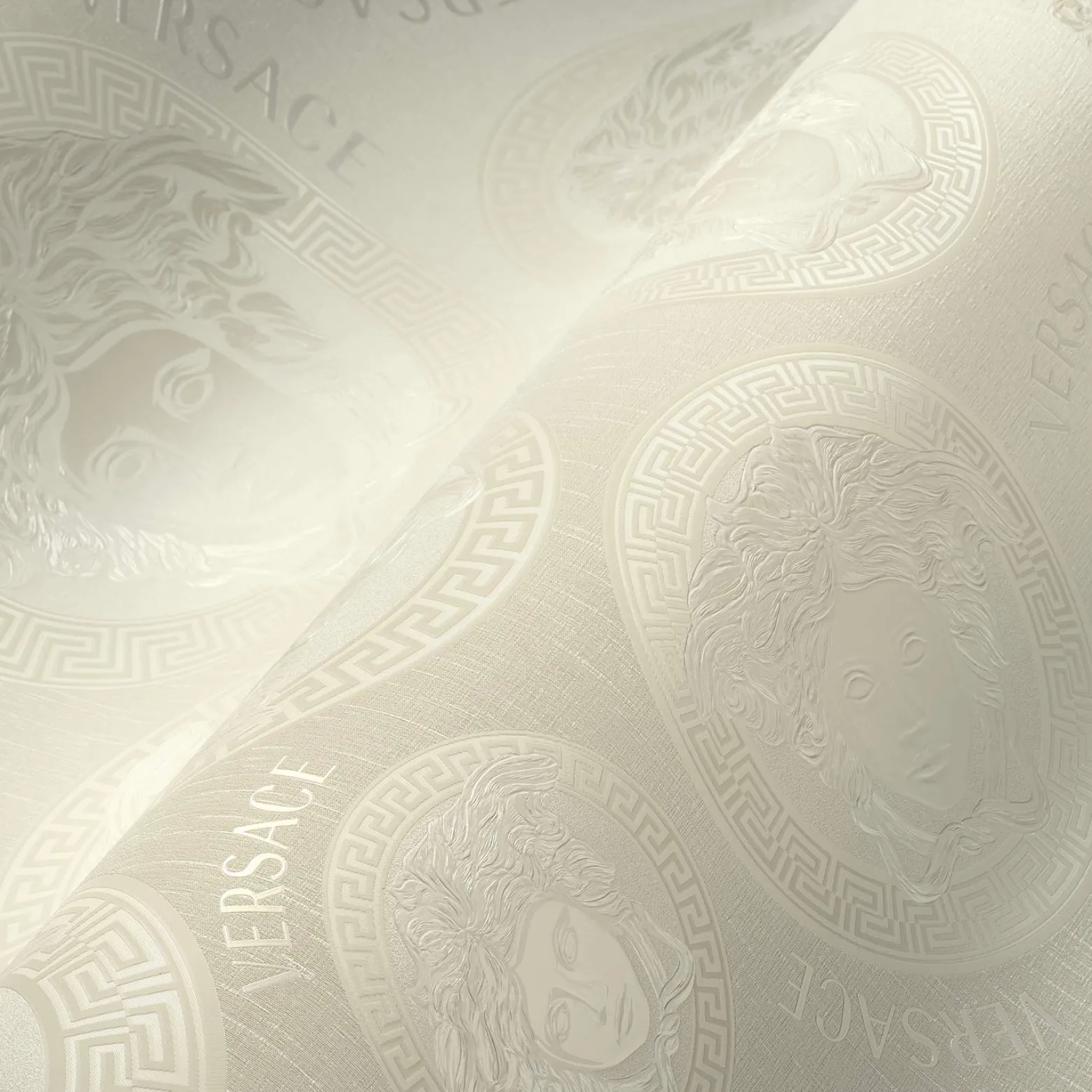 Vliestapete Versace Weiß Logo Medusa 38611-6
