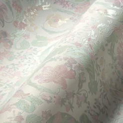 Vliestapete Versace Weiß Rosa Grün Floral 38706-2