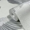Vliestapete Vögel Textil Optik Grau Silber Metallic 34530