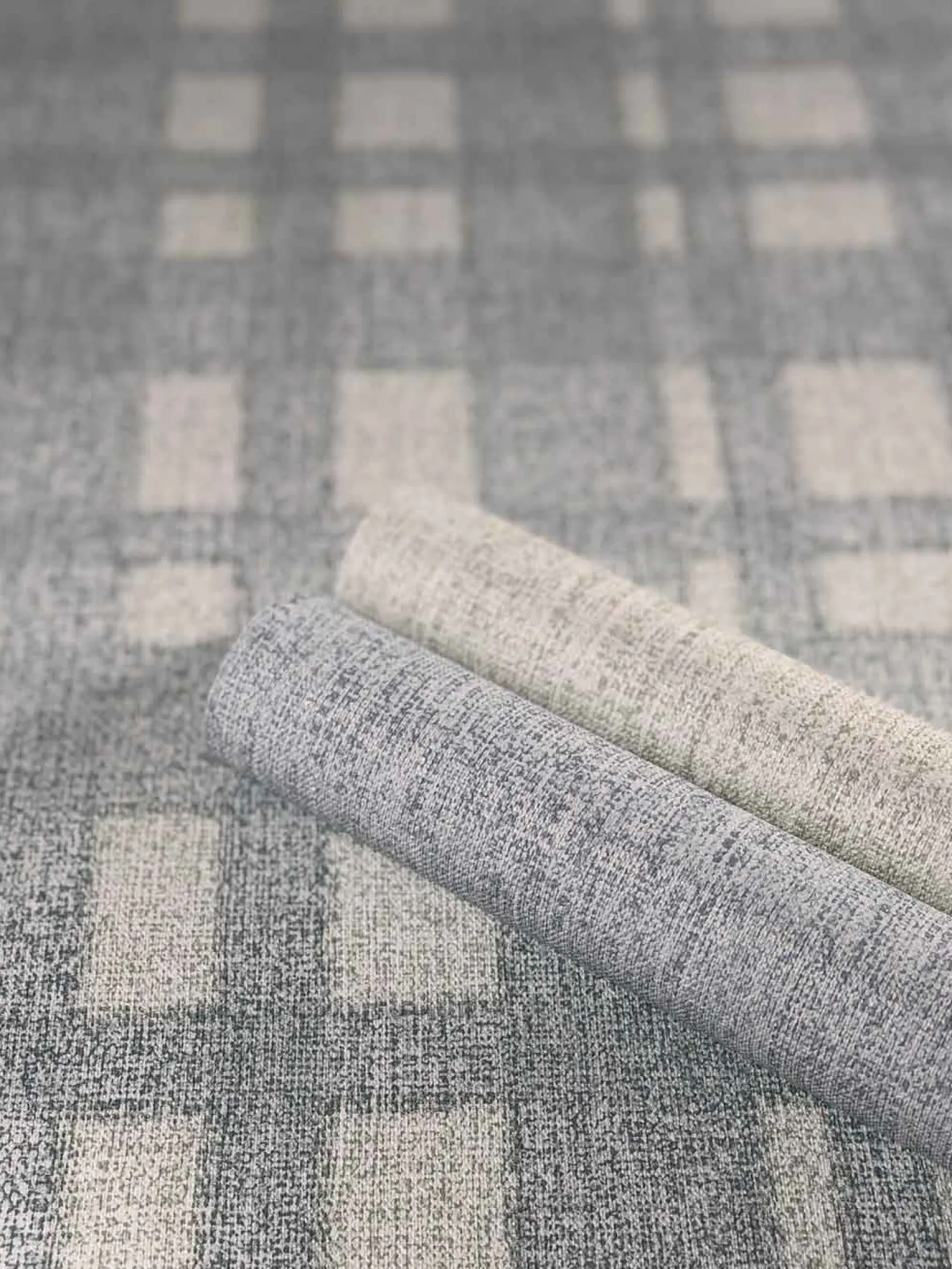 Vliestapete Vierecke Karo blau grün beige 32661