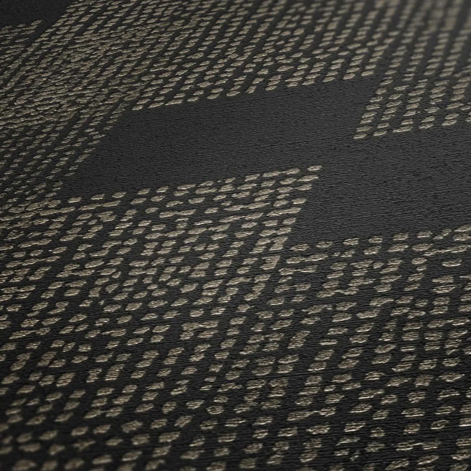 Vliestapete Vierecke Punkte schwarz gold 38525-3