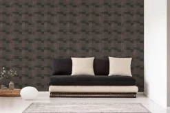 Vliestapete Vierecke Punkte schwarz bronze 38525-2