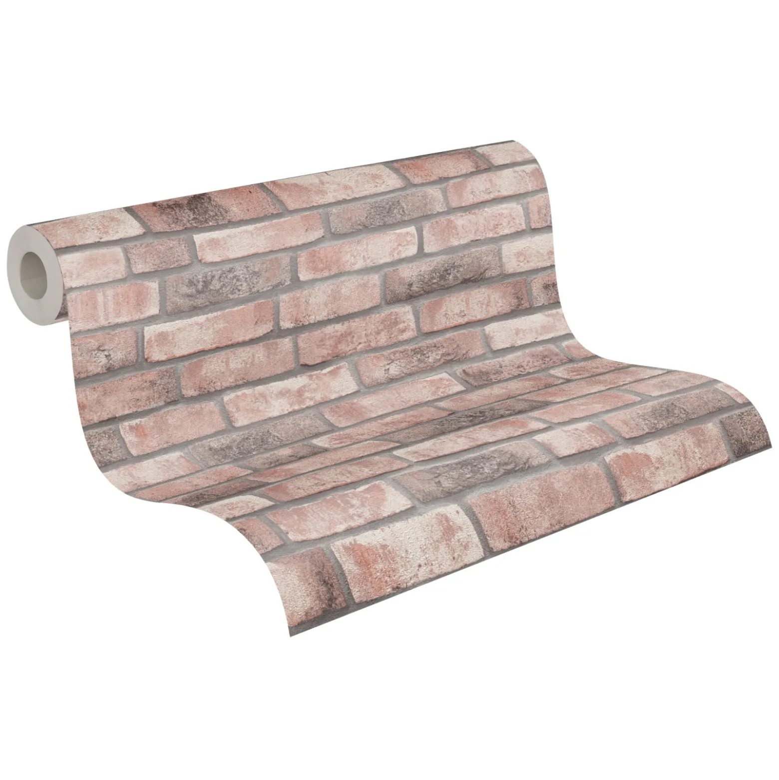 Vliestapete Wand Backsteinoptik Apricot Grau 38812-2