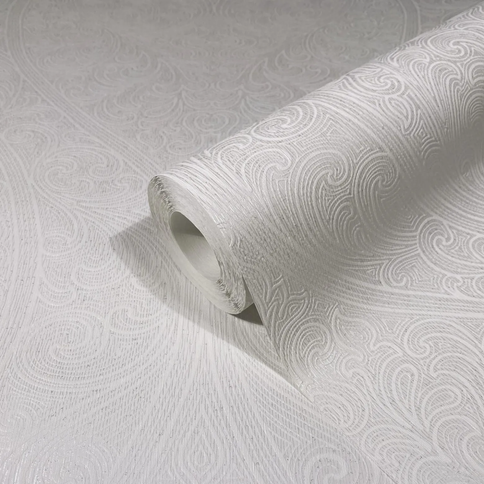 Vliestapete Weiß Silber Metallic Ornamente Marburg 32978