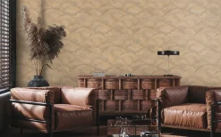 Vliestapete Wellen Abstrakt Metallic Beige Gold 39105-4