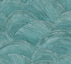 Vliestapete Wellen Abstrakt Metallic Blau Silber 39105-2