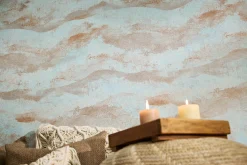 Vliestapete Wellen Abstrakt Blau Kupfer Metallic 78656-5