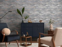 Vliestapete Wellen Abstrakt Grau Silber Metallic 78656-2