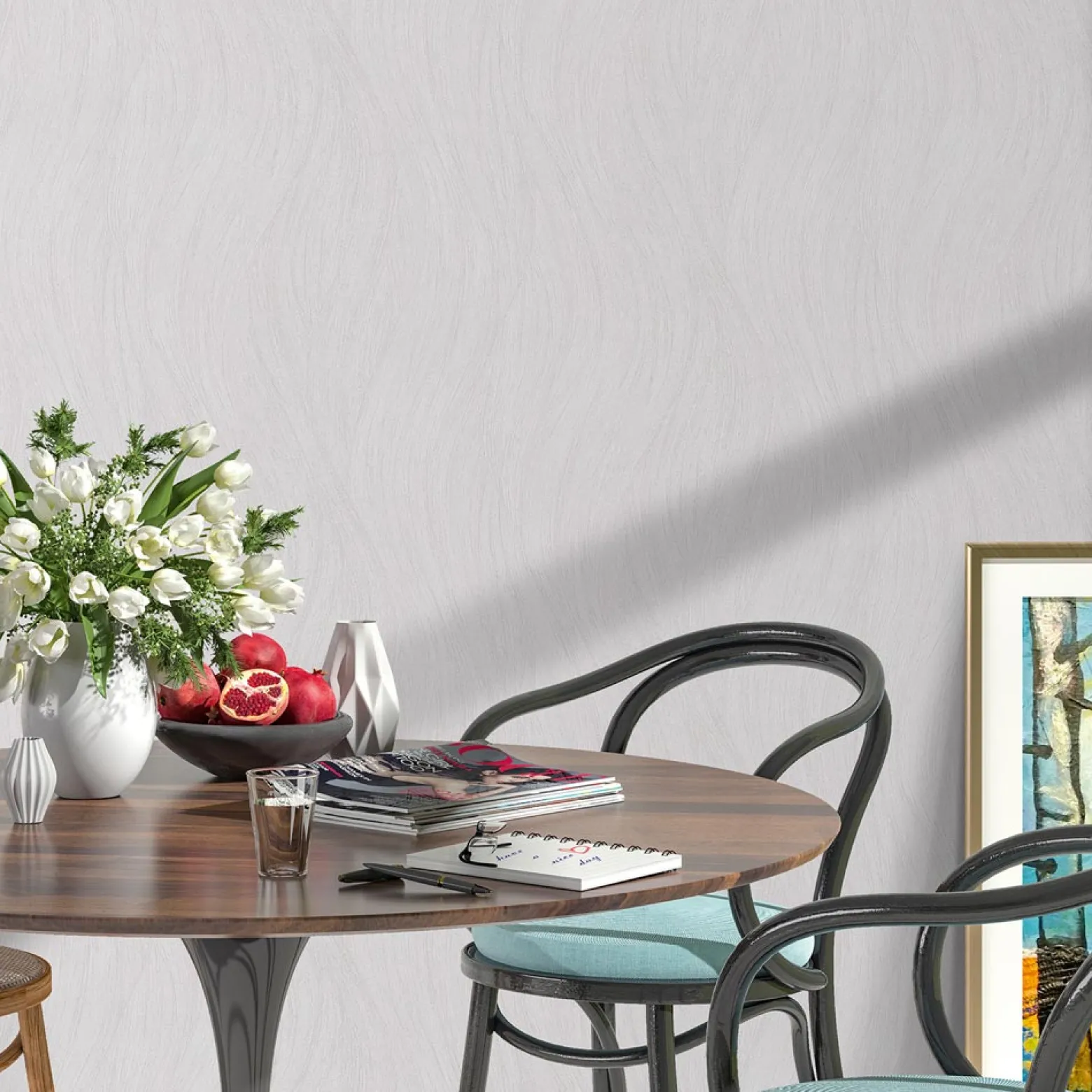 Vliestapete Wellen Beige Grau Silber Metallic 10317-01