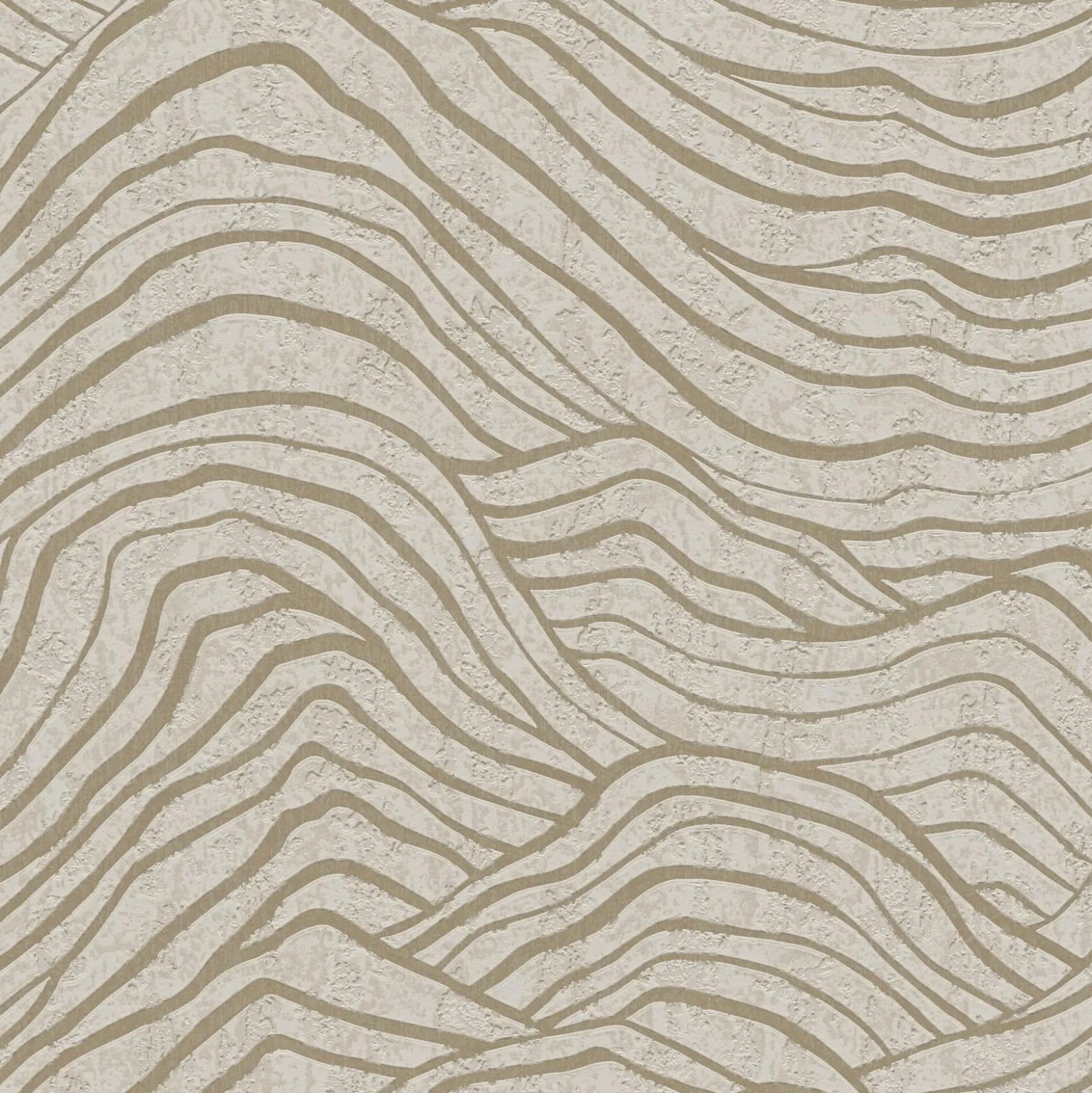 Vliestapete Wellen Beige Grau Gold Metallic 39507-1
