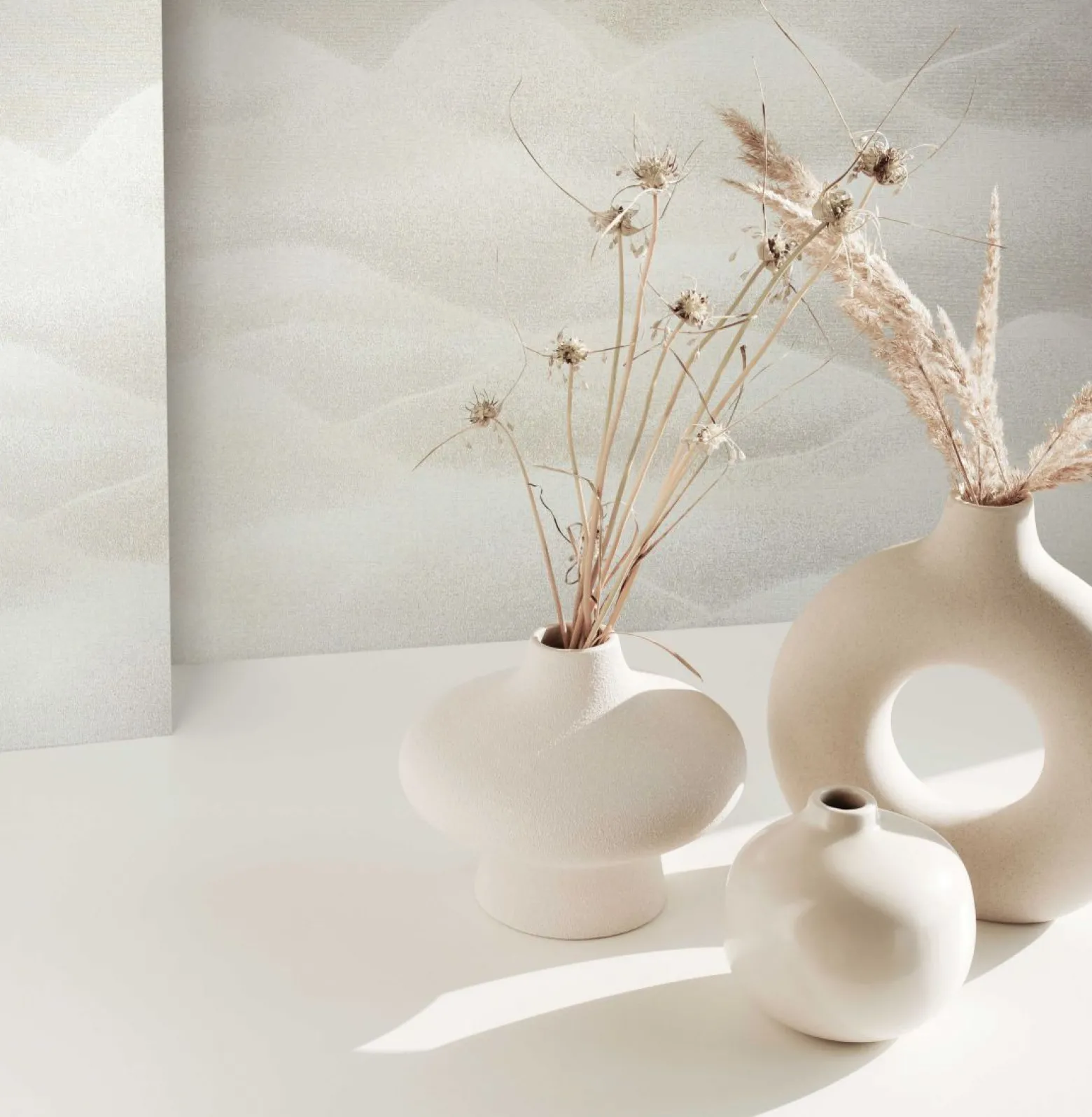 Vliestapete 34021 Wellen Beige Grau Marburg