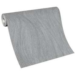 Vliestapete Wellen Dunkelgrau Silber Metallic 10317-47