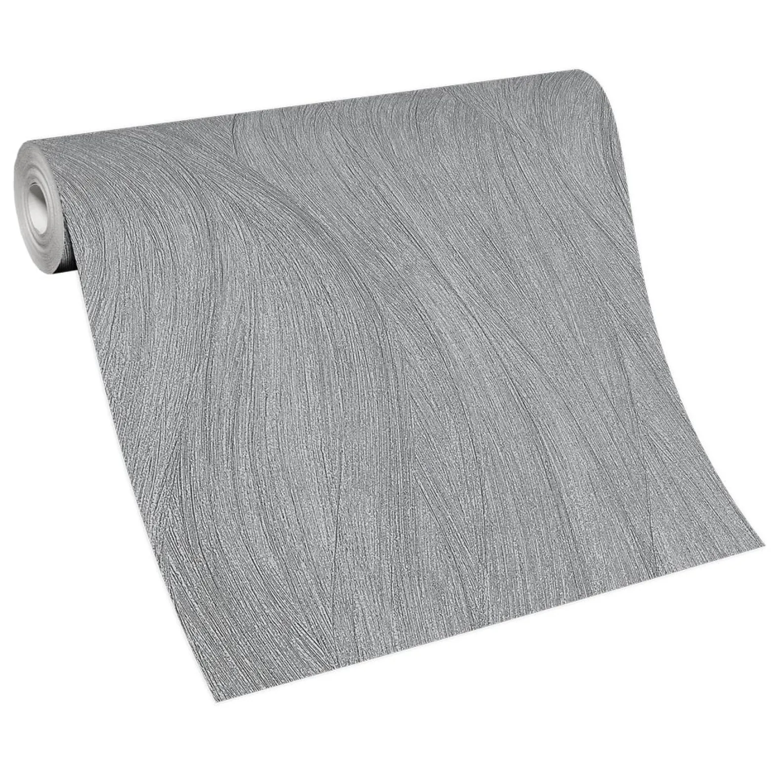 Vliestapete Wellen Dunkelgrau Silber Metallic 10317-47