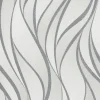 Vliestapete Wellen Grafisch weiß grau Glanz Hailey 82233