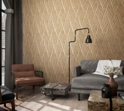 Vliestapete 34262 Wellen Muster Braun Gold Marburg