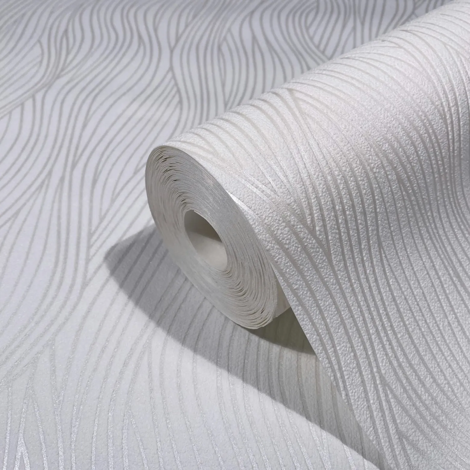 Vliestapete Wellen Muster Creme Perlmutt Metallic 82400