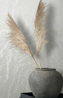 Vliestapete Wellen Muster Creme Metallic 86540