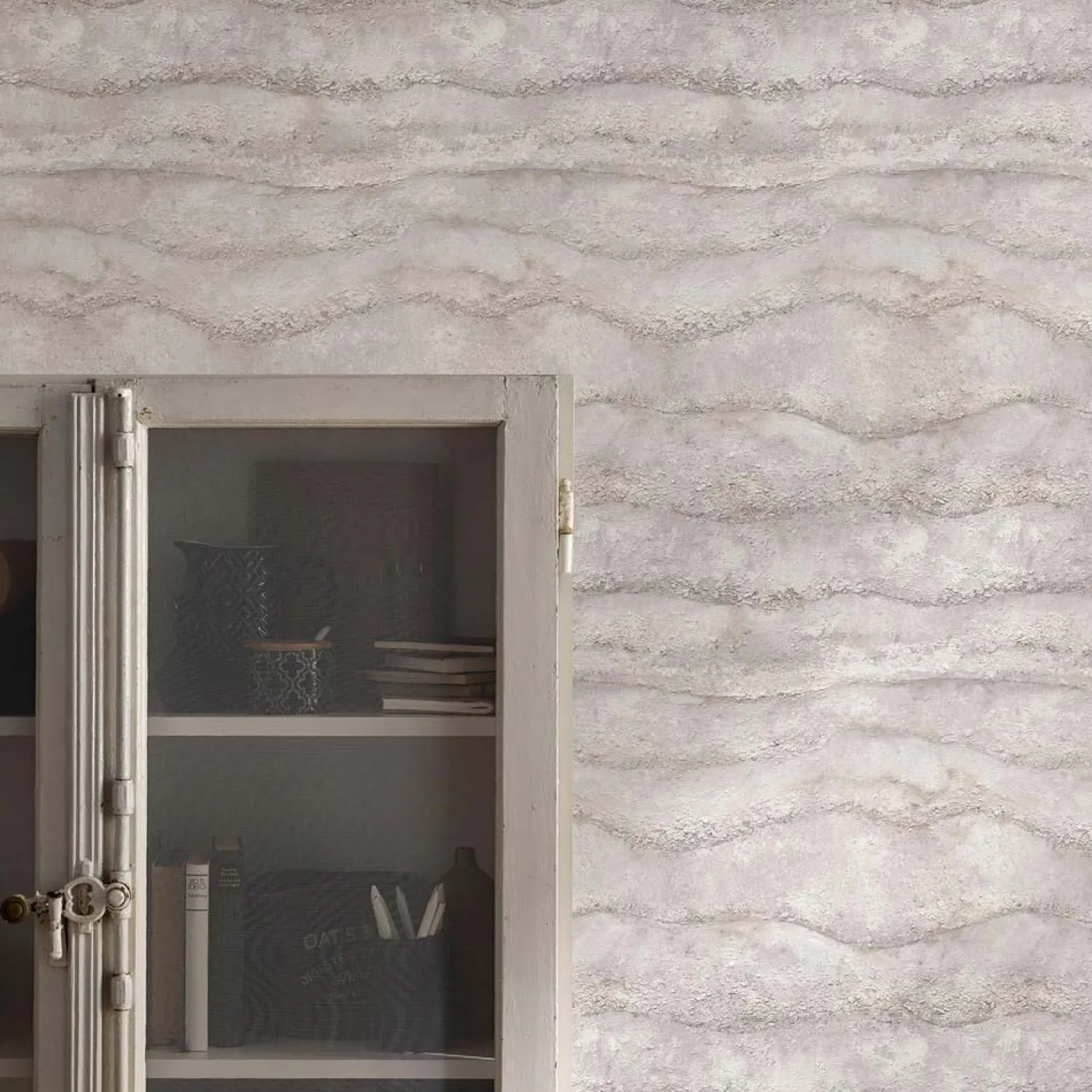 Vliestapete Wellen Muster 3D-Optik Beige Grau 10299-02