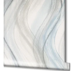 Vliestapete Wellen-Muster greige blau Marburg 32445