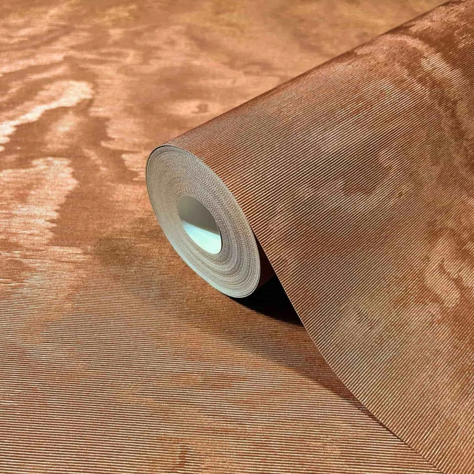 Vliestapete Wellen Muster Kupfer Metallic 86545