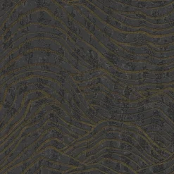 Vliestapete Wellen Schwarz Gold Metallic 39507-3