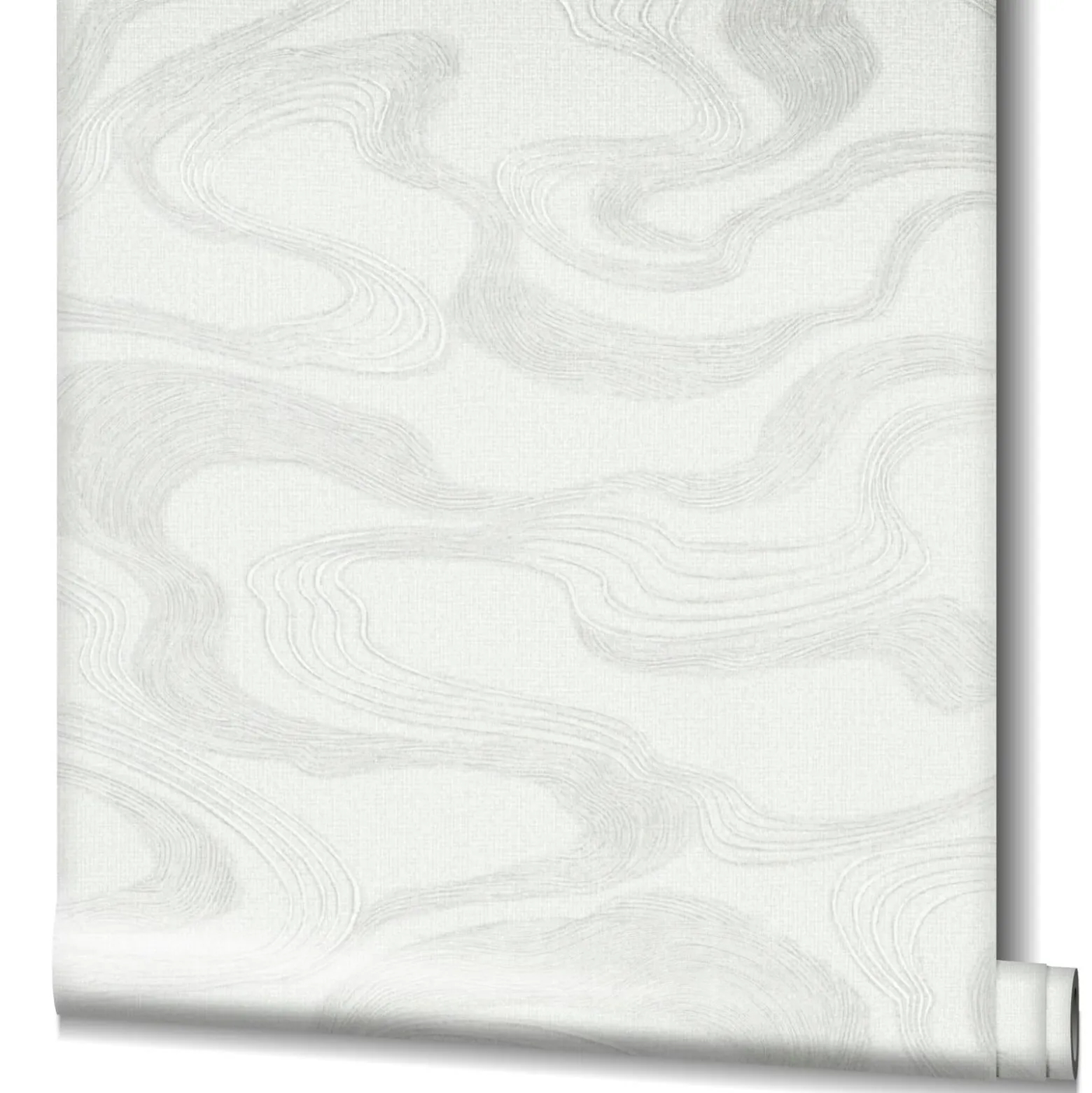 Vliestapete Wellen Textil Optik Hellgrau Metallic 34534