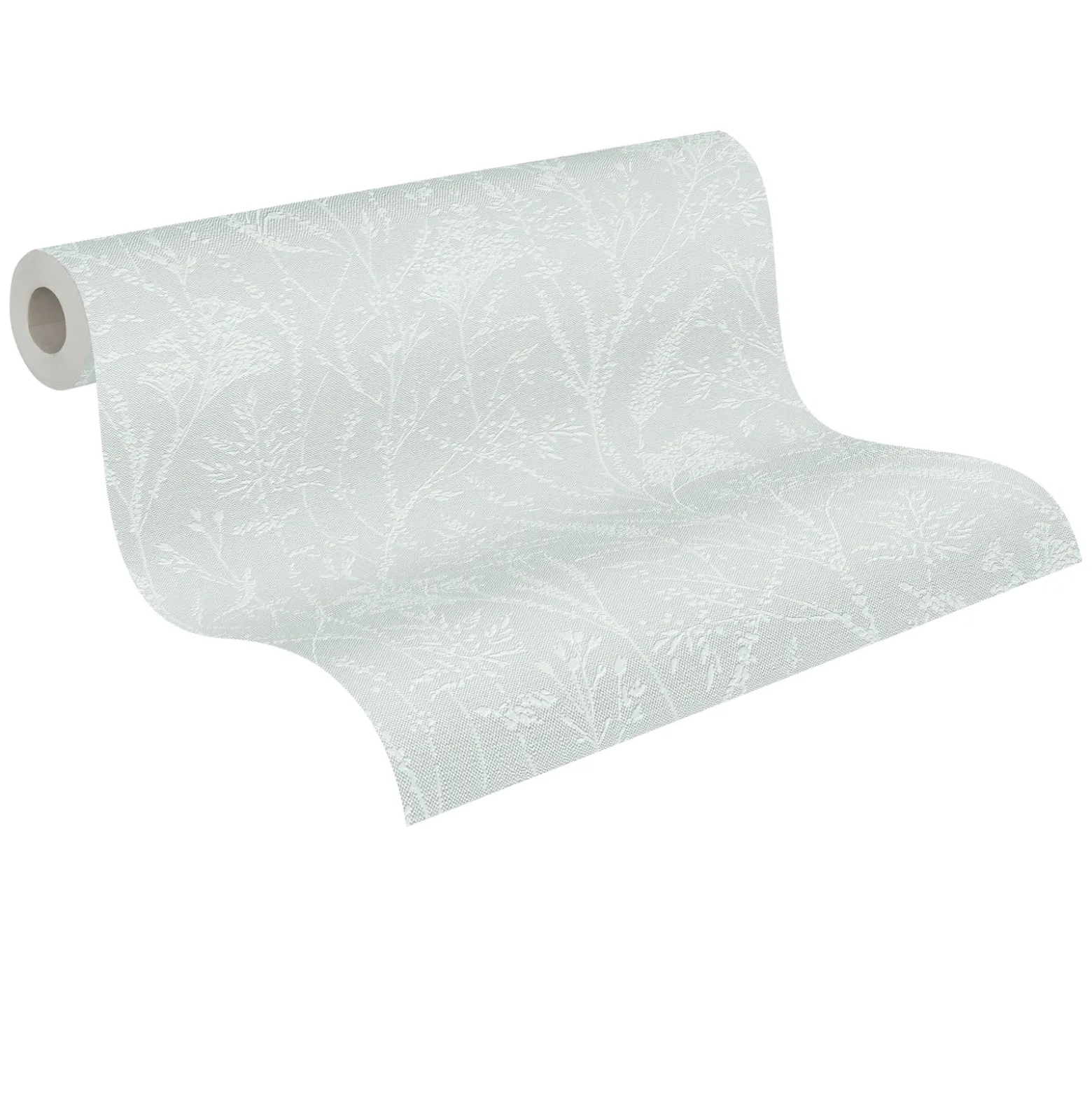 Vliestapete Wildblumen Floral Türkis Weiß Glanz 39766-2