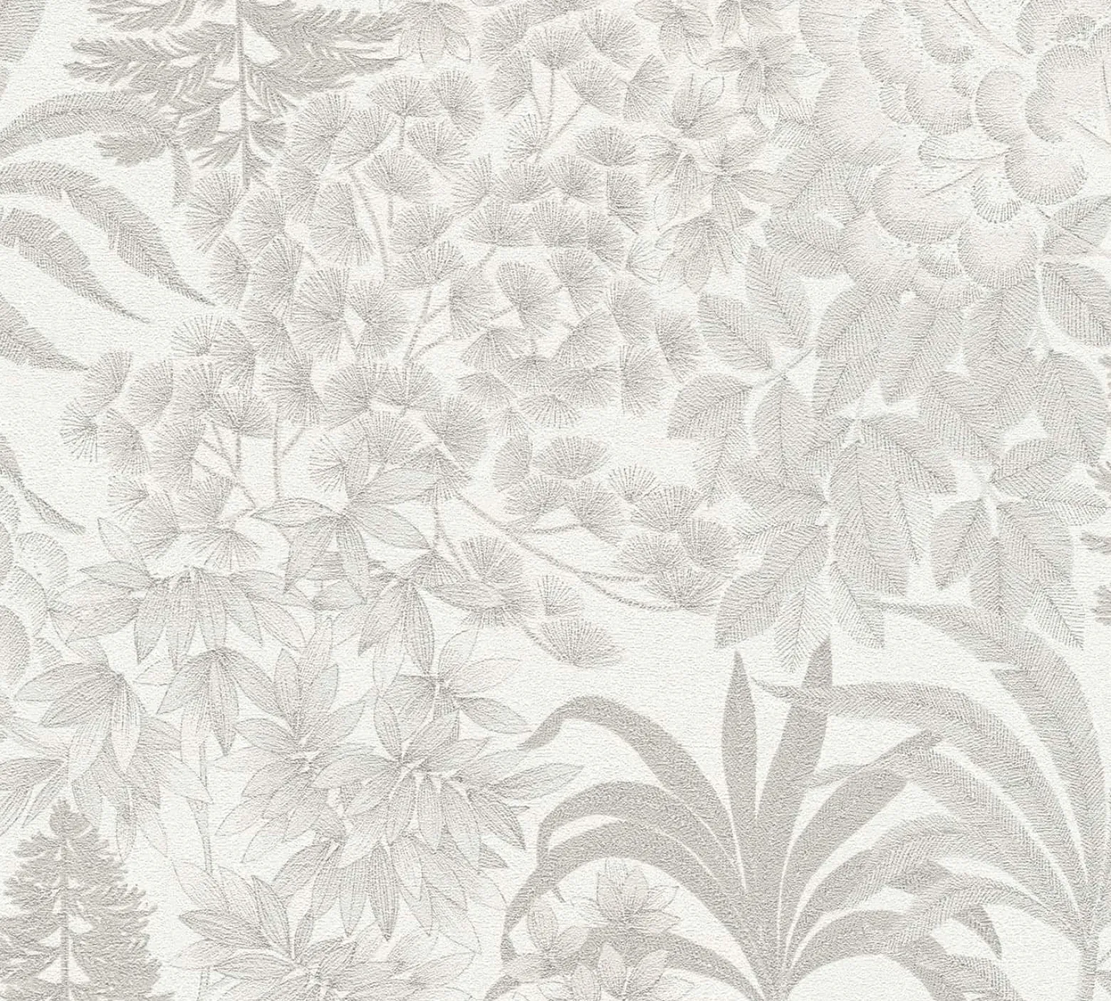 Vliestapete Wildblumen Weiß Silber Metallic 39128-2