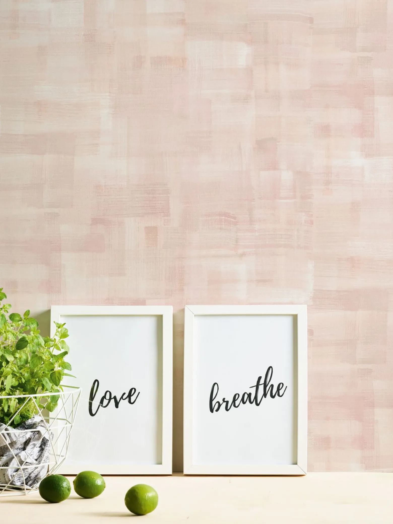 Vliestapete Wischtechnik rosa beige Geo Nordic 37532-5