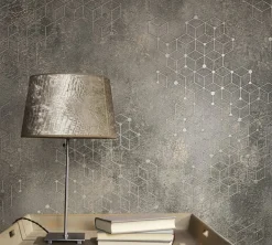 Vliestapete Würfel Beton dunkelgrau Glanz Hailey 82242