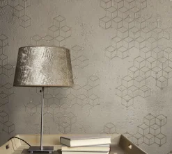 Vliestapete Würfel Beton grau gold Glanz Hailey 82243