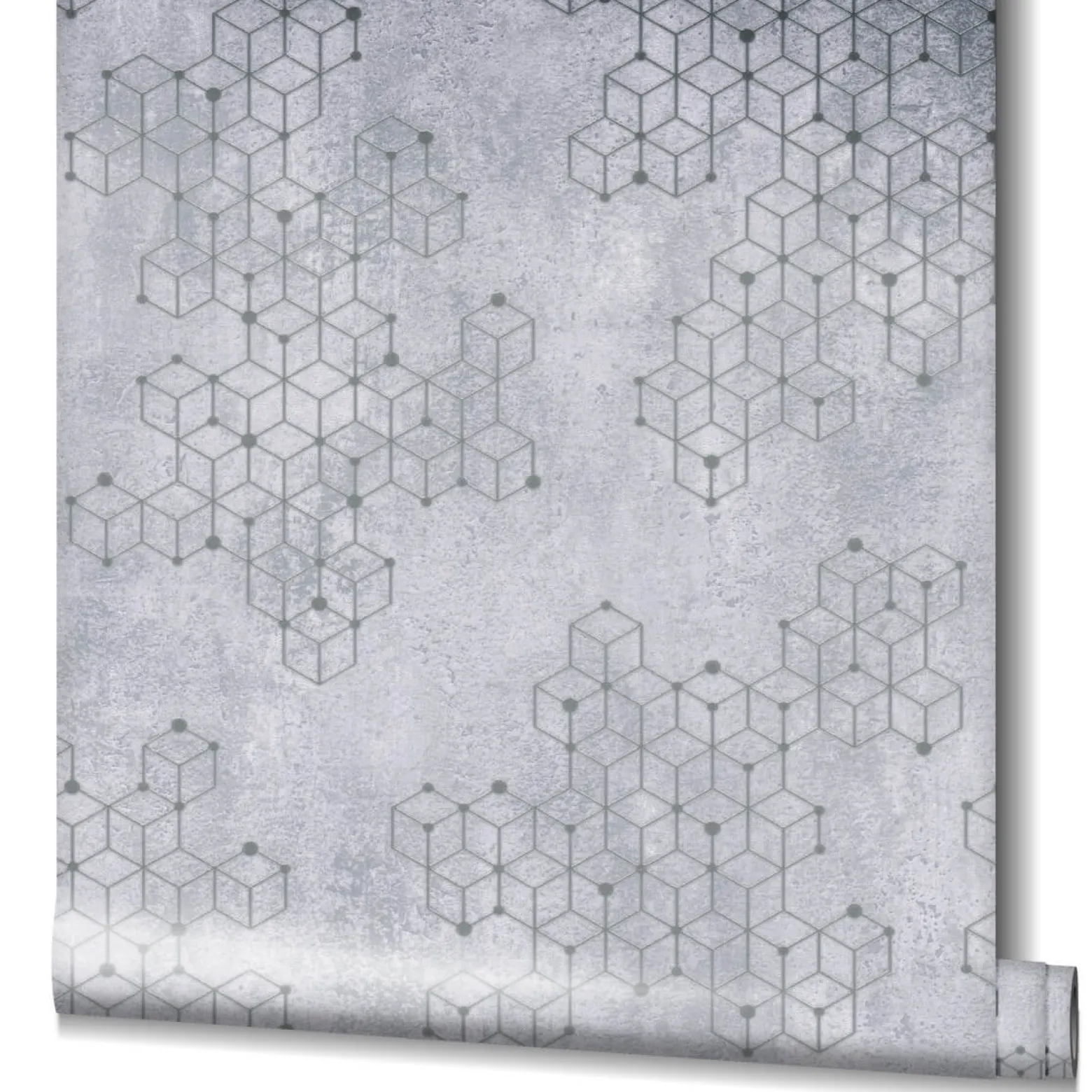 Vliestapete Würfel Beton grau silber Glanz Hailey 82241