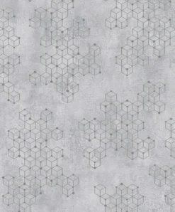 Vliestapete Würfel Beton grau silber Glanz Hailey 82241