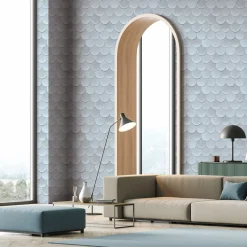 Vliestapete Ziegel Kachel Betonoptik Blau Grau 81656