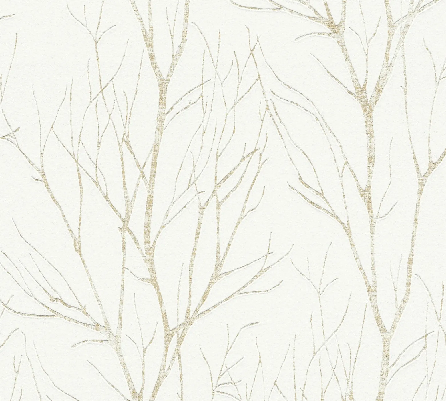 Vliestapete Zweige Floral cremeweiß gold metallic 37260-3